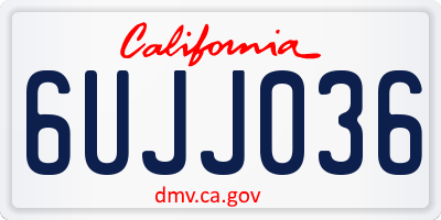CA license plate 6UJJ036