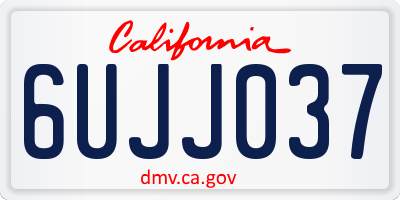 CA license plate 6UJJ037