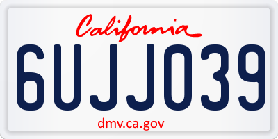 CA license plate 6UJJ039
