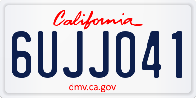CA license plate 6UJJ041