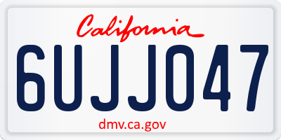CA license plate 6UJJ047