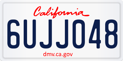 CA license plate 6UJJ048