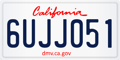CA license plate 6UJJ051