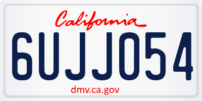 CA license plate 6UJJ054