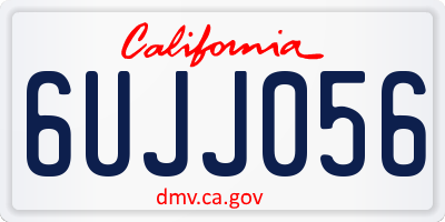 CA license plate 6UJJ056