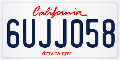CA license plate 6UJJ058