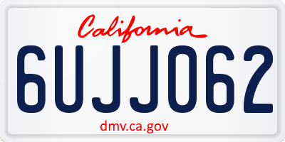 CA license plate 6UJJ062