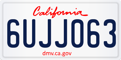 CA license plate 6UJJ063