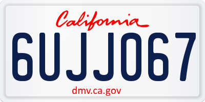 CA license plate 6UJJ067