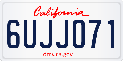 CA license plate 6UJJ071