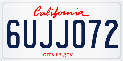 CA license plate 6UJJ072