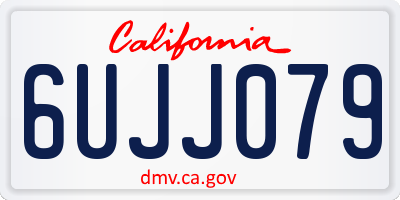 CA license plate 6UJJ079