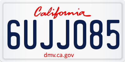 CA license plate 6UJJ085