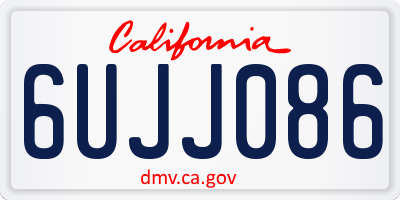 CA license plate 6UJJ086