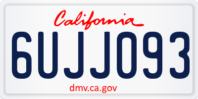 CA license plate 6UJJ093