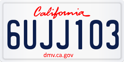 CA license plate 6UJJ103