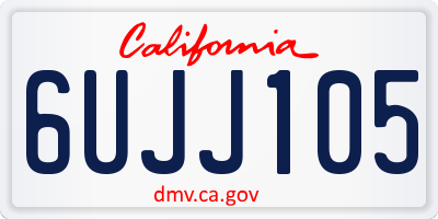 CA license plate 6UJJ105