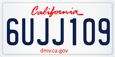 CA license plate 6UJJ109
