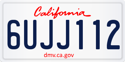 CA license plate 6UJJ112