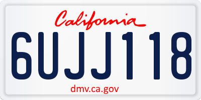 CA license plate 6UJJ118