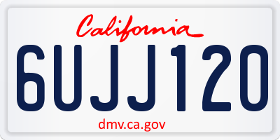 CA license plate 6UJJ120