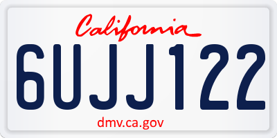 CA license plate 6UJJ122
