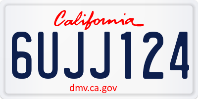 CA license plate 6UJJ124