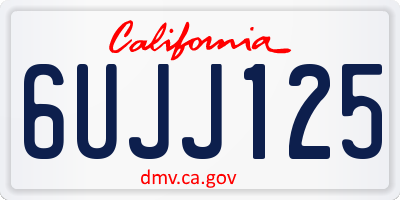 CA license plate 6UJJ125