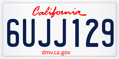 CA license plate 6UJJ129