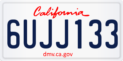 CA license plate 6UJJ133