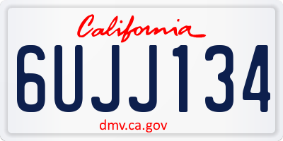 CA license plate 6UJJ134
