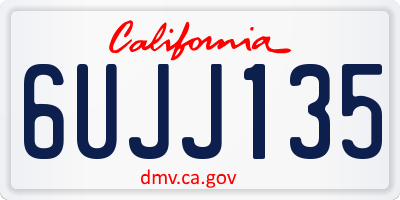 CA license plate 6UJJ135