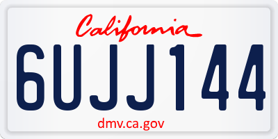 CA license plate 6UJJ144