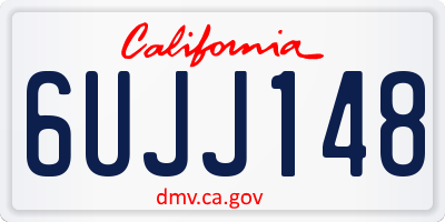 CA license plate 6UJJ148