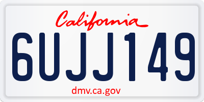 CA license plate 6UJJ149