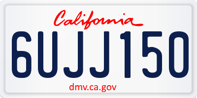 CA license plate 6UJJ150