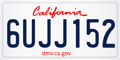 CA license plate 6UJJ152