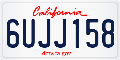 CA license plate 6UJJ158