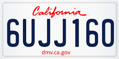 CA license plate 6UJJ160