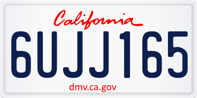 CA license plate 6UJJ165