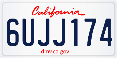 CA license plate 6UJJ174
