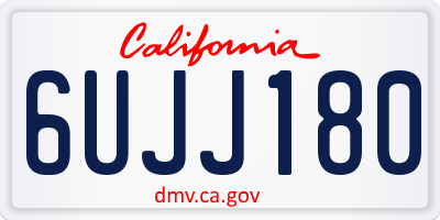 CA license plate 6UJJ180