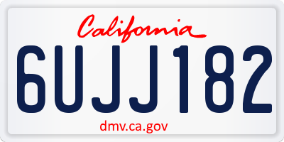CA license plate 6UJJ182
