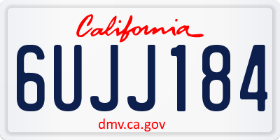 CA license plate 6UJJ184