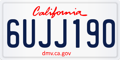 CA license plate 6UJJ190
