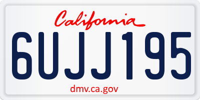 CA license plate 6UJJ195