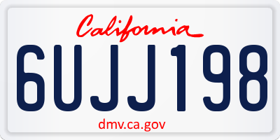 CA license plate 6UJJ198