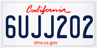 CA license plate 6UJJ202