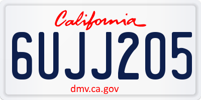 CA license plate 6UJJ205