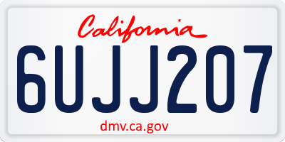 CA license plate 6UJJ207